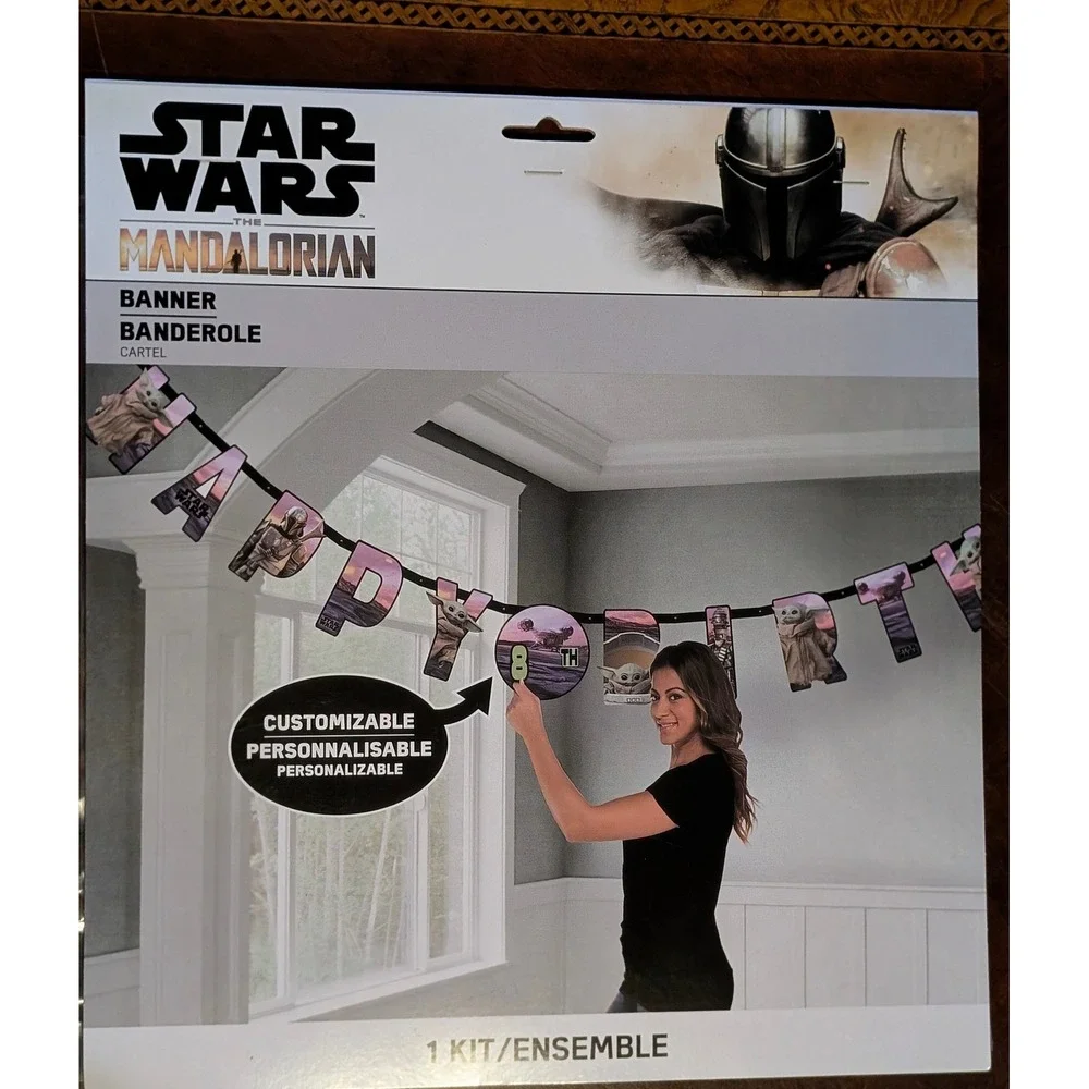 Star Wars The Mandalorian Grogu Party Supplies Banner Tablecloth Balloons Set